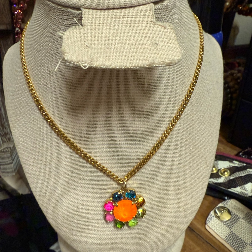 TOVA Authentic Twiggy necklace in watermelon electric gold